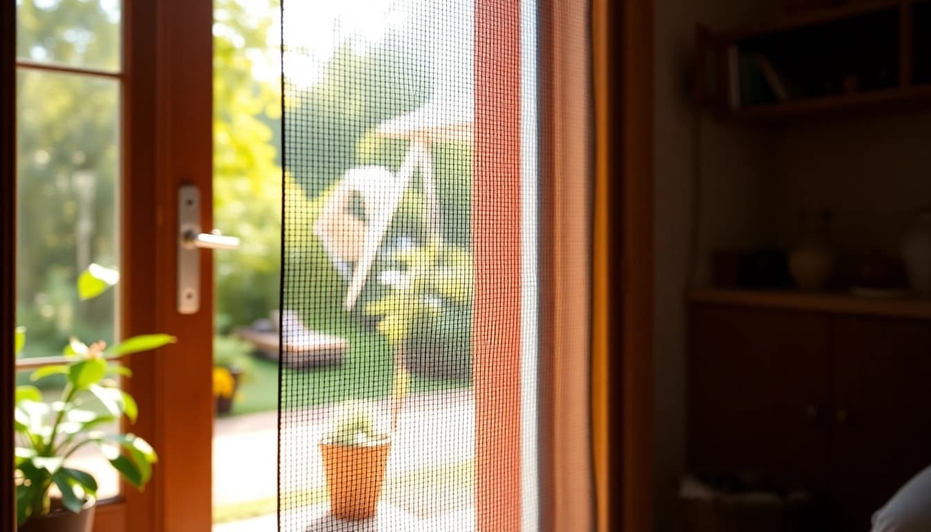 Effektiv myggenet dør holder insekter væk i et hyggeligt hjemme miljø.