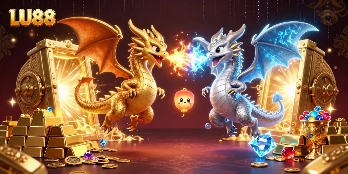 Experience the thrilling world of LU88 with engaging gaming elements and 3D dragons in creative action.