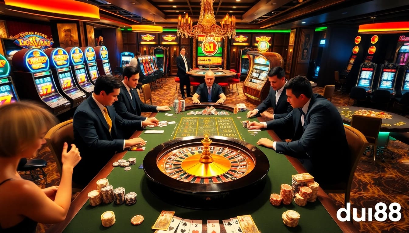 Experience thrilling casino action at du88 with poker games and vibrant slot machines.