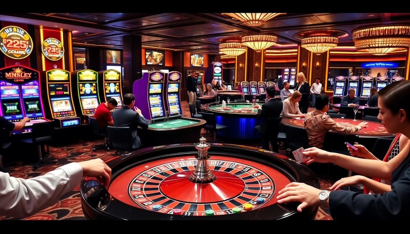 Engaging gaming action at MM88 COM casino with players and vibrant betting scenes.