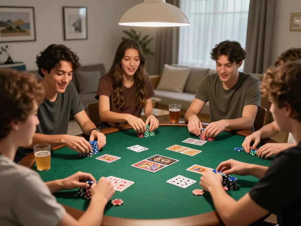 Tubidy mp4 download moments captured as friends engage in an exciting home poker game night.