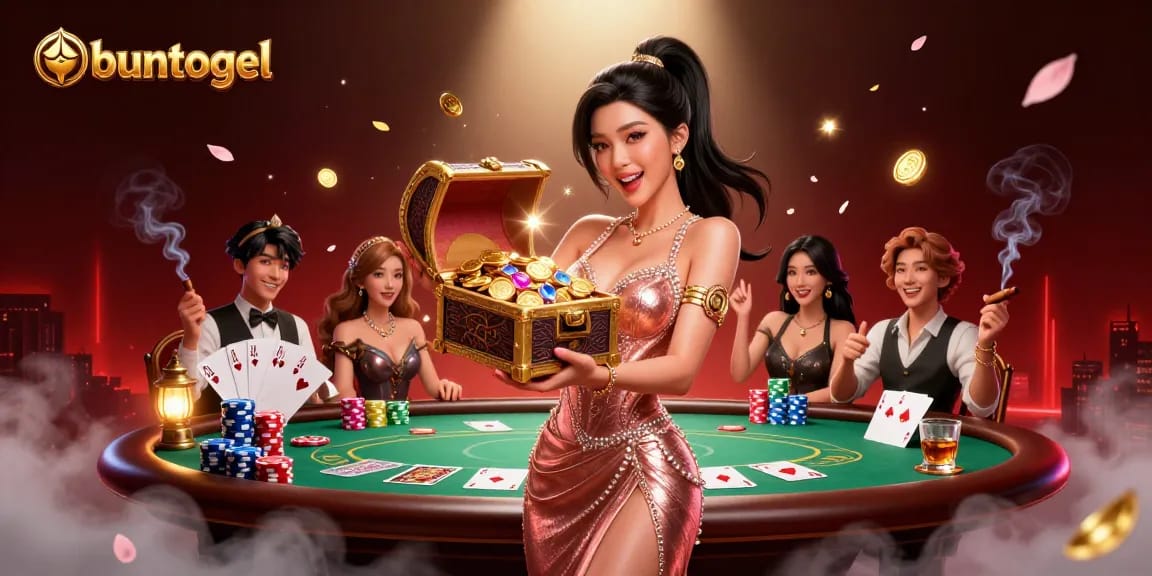Experience thrilling gameplay at Buntogel with a dazzling scene of fortune and excitement.