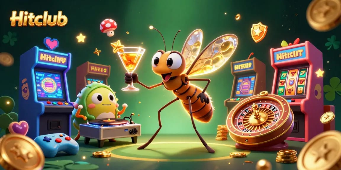 Hitclub engages players with 3D casino mascots and golden roulette while showcasing thrilling gameplay.