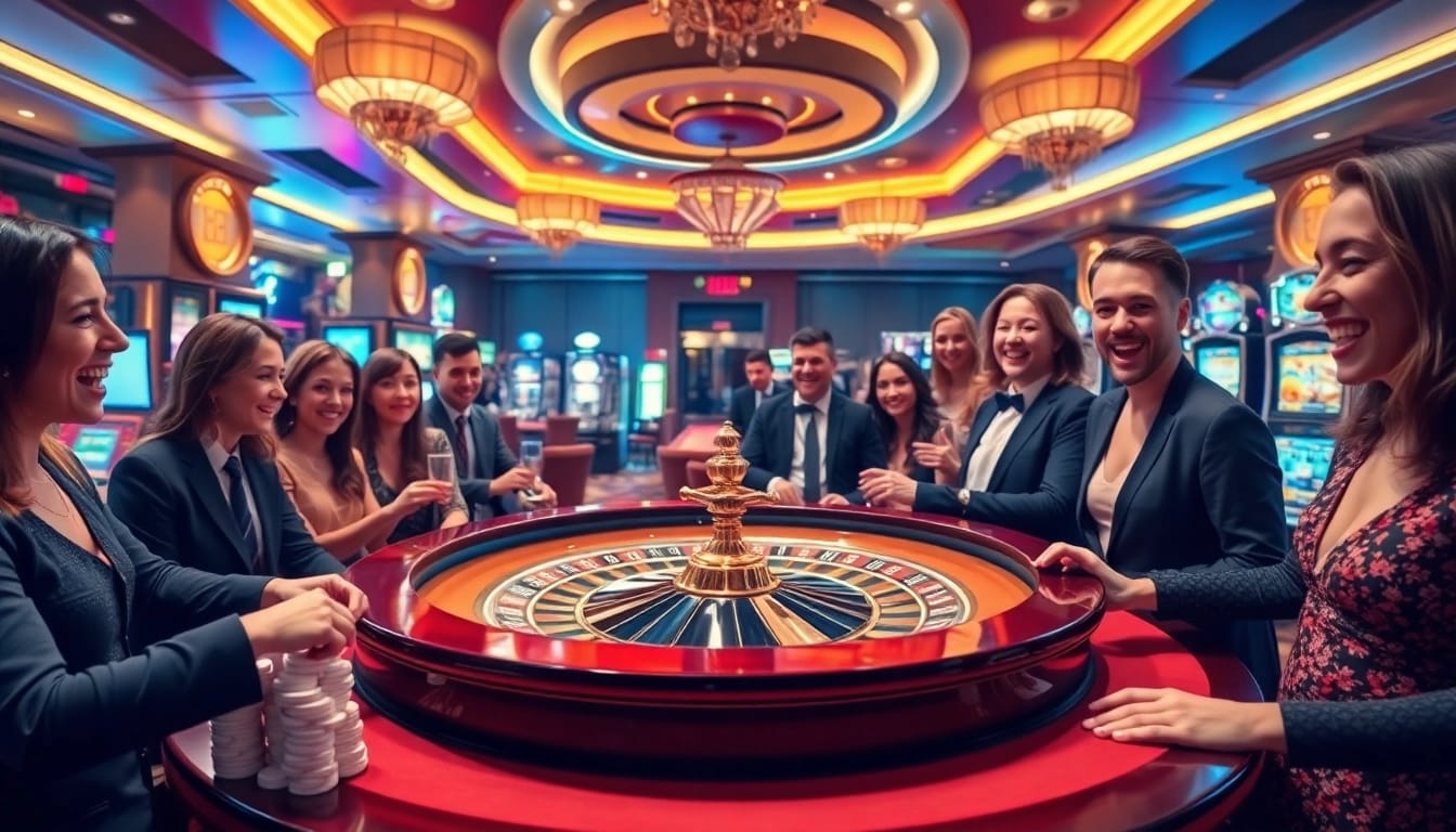Experience thrilling gaming at https://tg88.name as players engage at a charming roulette table.