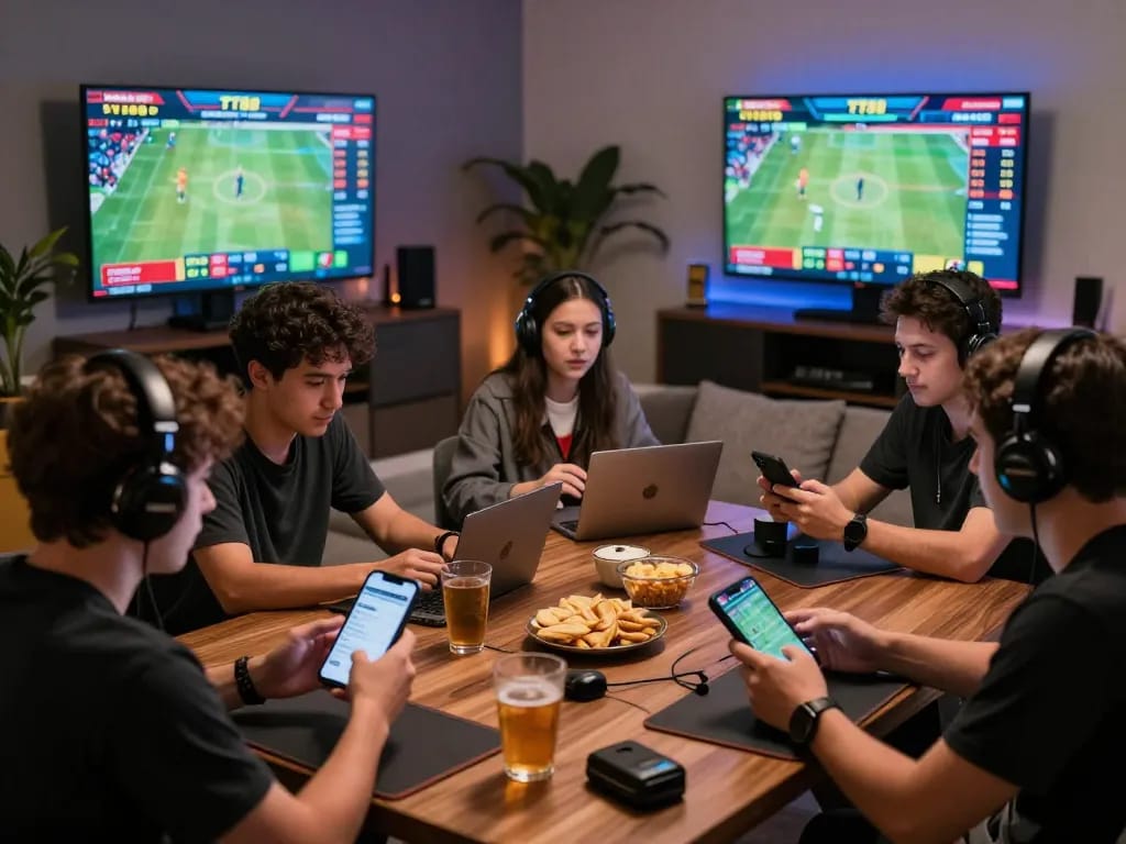 Engaged players using TT88 platform for online betting in a lively atmosphere.
