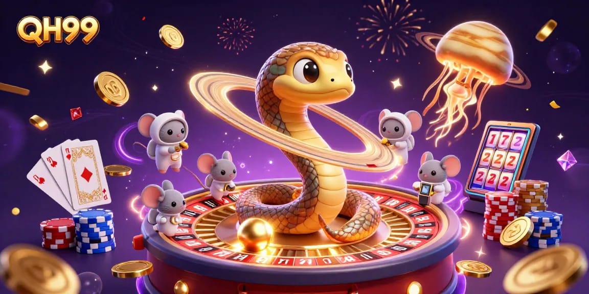 Experience the thrilling QH99 gaming universe with cosmic elements and exciting betting action