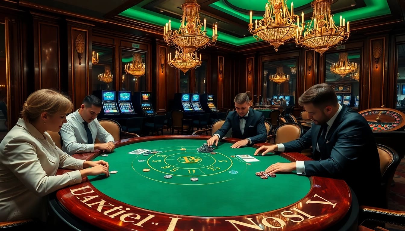 Experience the excitement of high-stakes poker at xx88.uk.com, featuring elegant tables and vibrant casino elements.