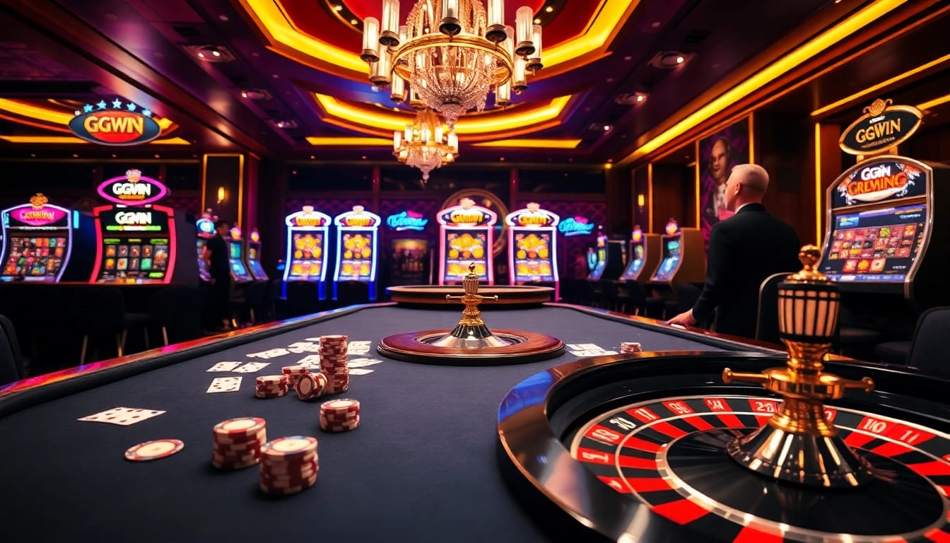 Experience the excitement of GGWIN with glamorous casino elements and thrilling gameplay.