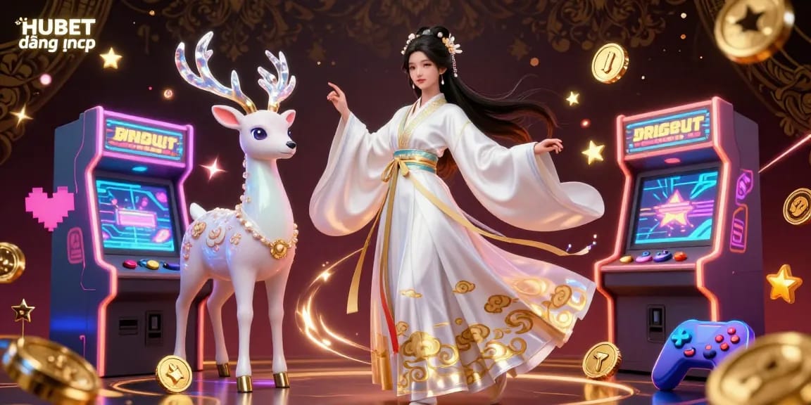 Engage with HUBET đăng nhập through a vibrant online casino scene filled with dynamic gaming elements.