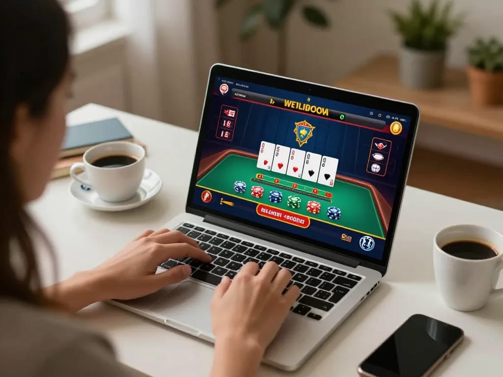 Player engaging in online gaming on lc88 platform with live dealer interface