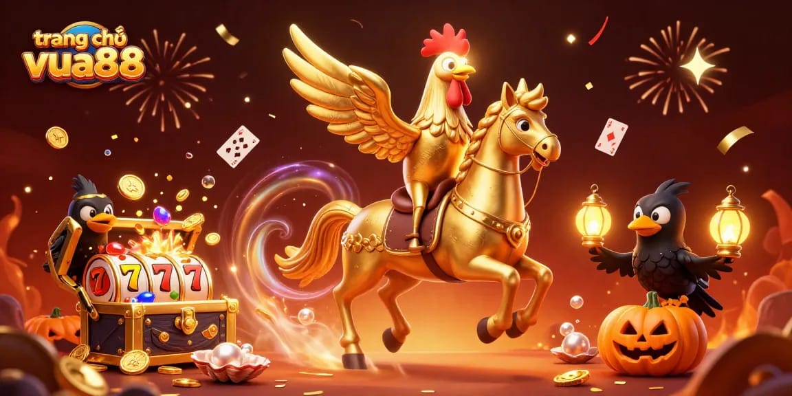 Experience thrilling gameplay at trang chủ vua88 with golden rooster winning big in a vibrant casino.