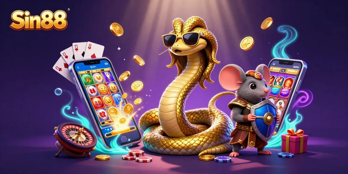 Sin88 offers an exciting gaming experience where players enjoy spins from a colorful slot game with golden coins.