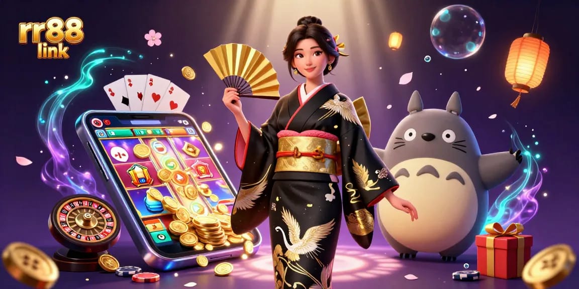 Play slots and win big at rr88 link with dynamic casino elements and vibrant illustrations