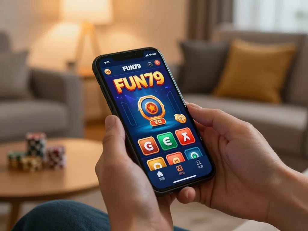 Exciting moment as players tải app fun79 on smartphone, engaging in mobile casino strategies.