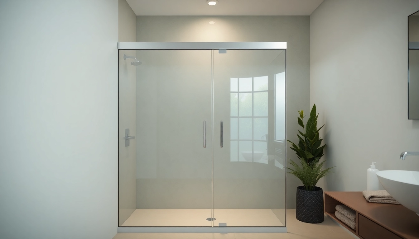 Showcase a stylish shower screen sliding door enhancing a chic bathroom space.
