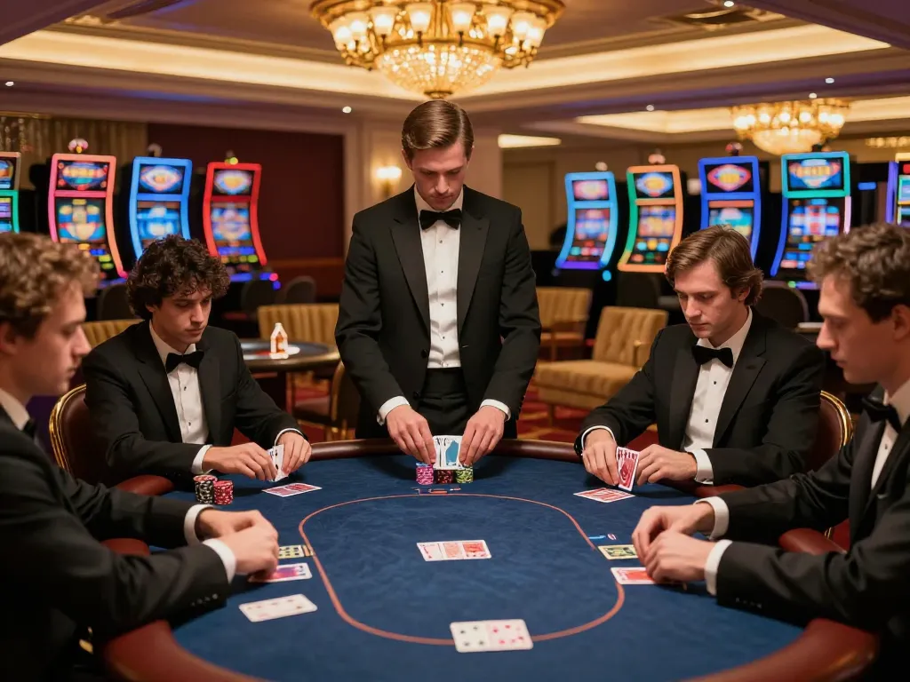 Players engaging in a strategic game of poker at trang chủ 88XX casino, showcasing luxury and excitement.
