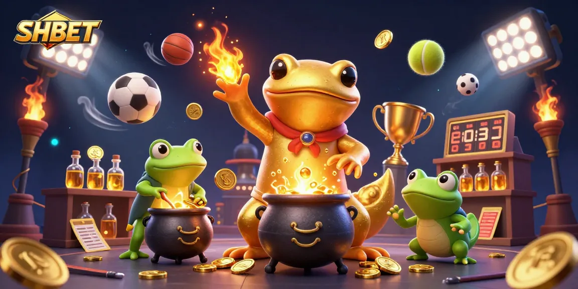 Win big at SHBET with a vibrant 3D illustration featuring enchanting casino alchemy.