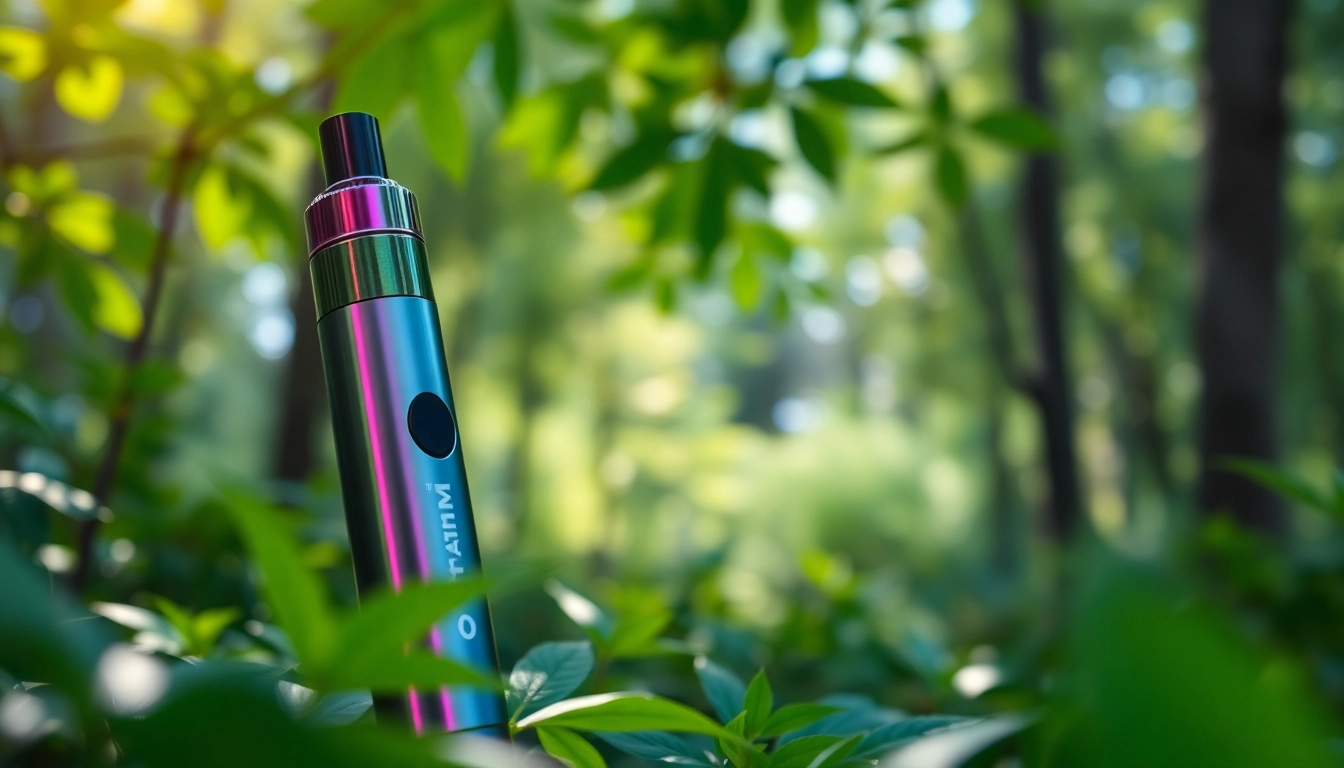 Buy DMT vape pen displayed in a tranquil forest setting.